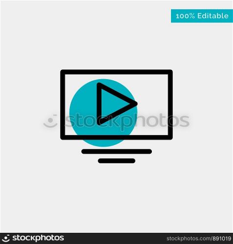 Video, Play, YouTube turquoise highlight circle point Vector icon