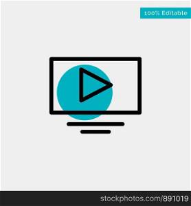Video, Play, YouTube turquoise highlight circle point Vector icon