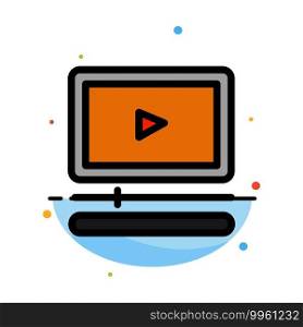 Video, Player, Audio, Mp3, Mp4 Abstract Flat Color Icon Template