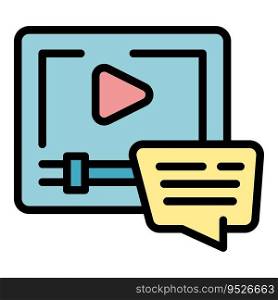 Video player feedback icon outline vector. Opinion report. Service survey color flat. Video player feedback icon vector flat