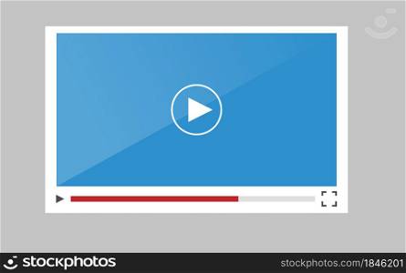Video player for mobile applications and websites. Flat vector illustration template.