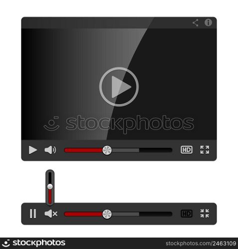 Video Player for Web isolated on white background