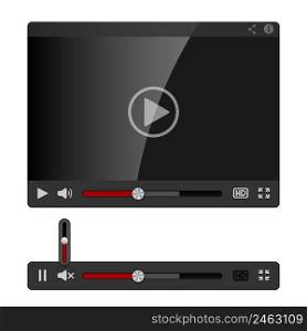 Video Player for Web isolated on white background