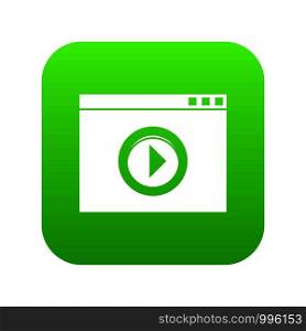 Video player icon digital green for any design isolated on white vector illustration. Video player icon digital green