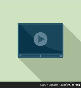 Video player icon. Flat illustration of video player vector icon for web design. Video player icon, flat style