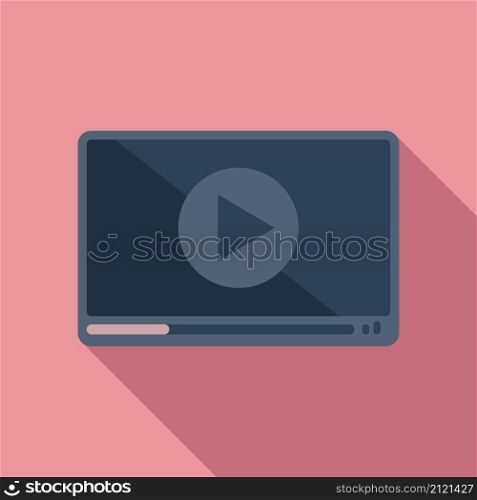 Video player icon flat vector. Ui screen play. Window interface. Video player icon flat vector. Ui screen play