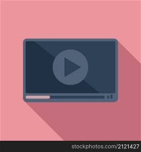 Video player icon flat vector. Ui screen play. Window interface. Video player icon flat vector. Ui screen play