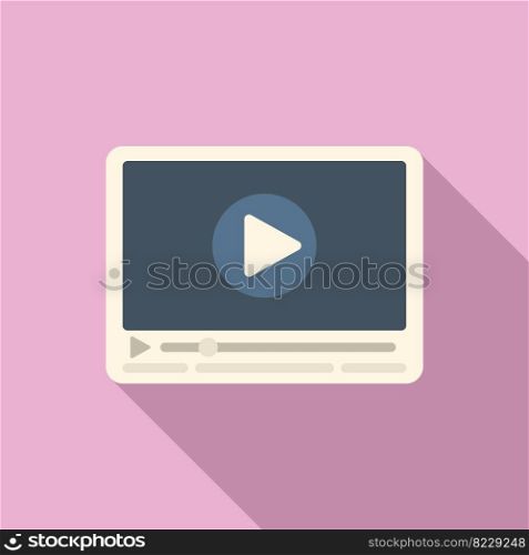 Video player icon flat vector. Web interface. Time address. Video player icon flat vector. Web interface