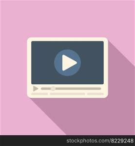 Video player icon flat vector. Web interface. Time address. Video player icon flat vector. Web interface