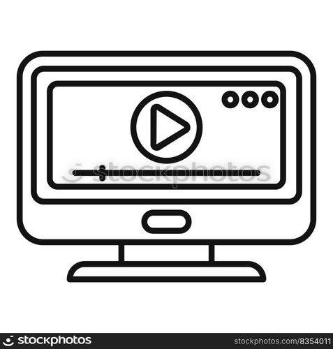 Video player icon outline vector. Camera press. Reportage tv. Video player icon outline vector. Camera press