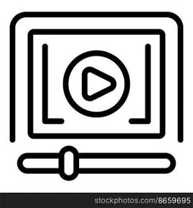 Video player icon outline vector. Library education. Movie film. Video player icon outline vector. Library education