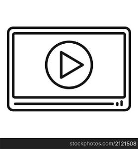Video player icon outline vector. Ui screen play. Window interface. Video player icon outline vector. Ui screen play