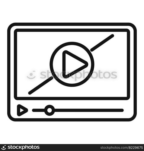 Video player icon outline vector. Web interface. Time address. Video player icon outline vector. Web interface