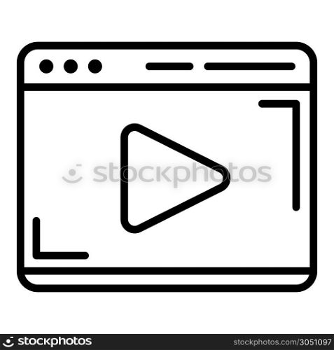 Video player icon. Outline video player vector icon for web design isolated on white background. Video player icon, outline style