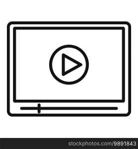Video player icon. Outline video player vector icon for web design isolated on white background. Video player icon, outline style