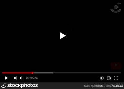 Video player in flat style interface. Video and audio player. Vector illustration EPS10