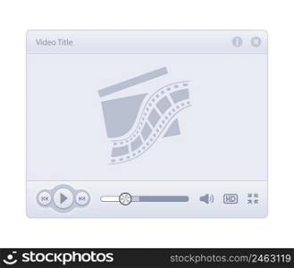 Video Player Skin isolated on white background