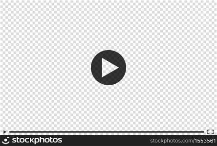 Video player transparent mockup background, vector play screen from videoplayer illustration