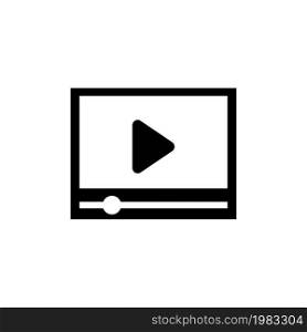 Video Player Window, Play Movie Panel. Flat Vector Icon illustration. Simple black symbol on white background. Video Player Window, Play Movie Panel sign design template for web and mobile UI element. Video Player Window, Play Movie Panel. Flat Vector Icon illustration. Simple black symbol on white background. Video Player Window, Play Movie Panel sign design template for web and mobile UI element.