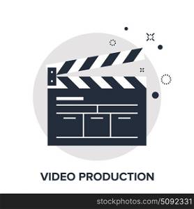 video production concept. Vector illustration of video production flat design concept.