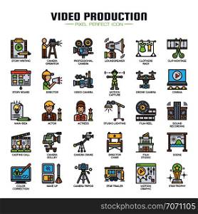 Video Production , Thin Line and Pixel Perfect Icons