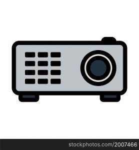 Video Projector Icon. Editable Bold Outline With Color Fill Design. Vector Illustration.