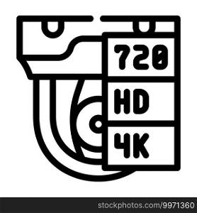 video quality line icon vector. video quality sign. isolated contour symbol black illustration. video quality line icon vector illustration flat