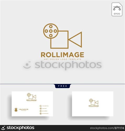 video recorder fil studio logo template vector icon element with business card. video recorder fil studio logo template vector icon element