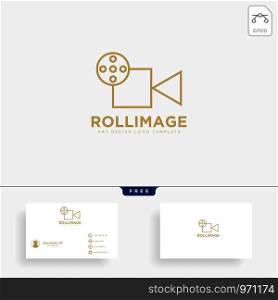 video recorder fil studio logo template vector icon element with business card. video recorder fil studio logo template vector icon element