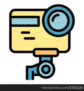 Video recorder icon. Outline video recorder vector icon color flat isolated. Video recorder icon color outline vector
