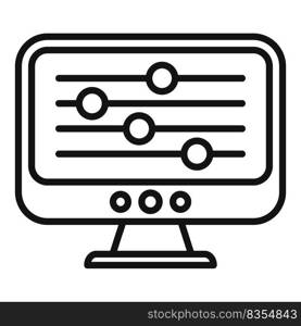 Video security control icon outline vector. Server remote. Screen work. Video security control icon outline vector. Server remote