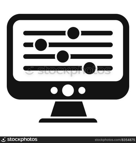 Video security control icon simple vector. Server remote. Screen work. Video security control icon simple vector. Server remote