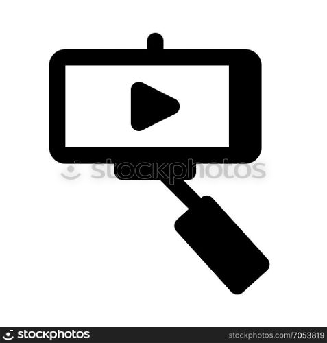 video selfie on isolated background