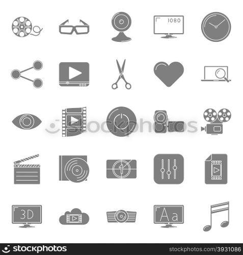 Video silhouettes icons set. Video silhouettes icons set vector graphic illustration design