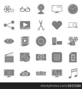 Video silhouettes icons set. Video silhouettes icons set vector graphic illustration design
