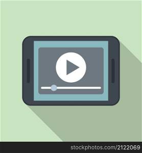Video stream icon flat vector. Online live. Broadcast news. Video stream icon flat vector. Online live
