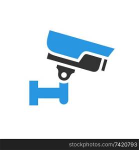 Video surveillance camera, gray blue vector illustration. Video surveillance camera gray blue vector illustration