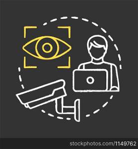 Video surveillance chalk concept icon. Smart house security system idea. Protection technology for apartment. Robbery prevention. Cctv usage. Vector isolated chalkboard illustration