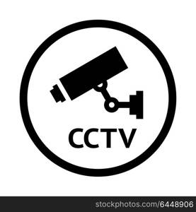 video surveillance symbol,. CCTV symbol, black emblem isolated on white background