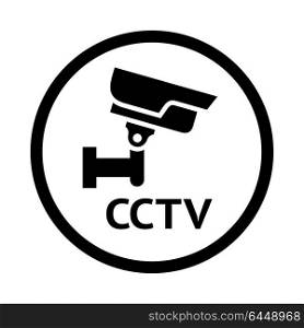 video surveillance symbol,. CCTV symbol, black emblem isolated on white background