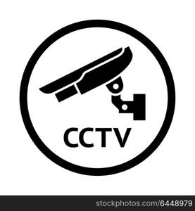 video surveillance symbol,. CCTV symbol, black emblem isolated on white background