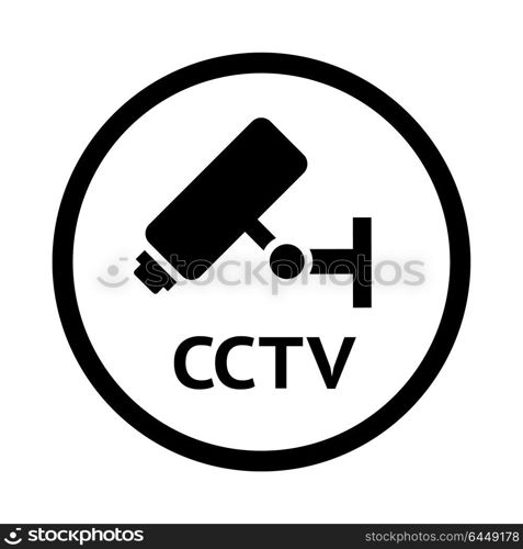 video surveillance symbol,. CCTV symbol, black emblem isolated on white background