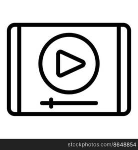 Video tablet icon outline vector. Webinar tutorial. Online training. Video tablet icon outline vector. Webinar tutorial