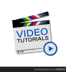 Video tutorial icon. Vector illustration isolated on white background. Vector stock illustration.