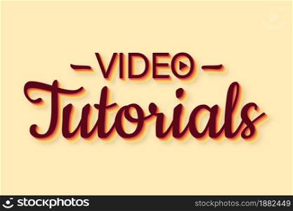 Video tutorials retro style icon. Study and learning background, distance education and knowledge growth. Vector illustration. Video tutorials retro style icon. Study and learning background, distance education and knowledge growth. Vector illustration.