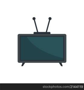 Video tv set icon. Flat illustration of video tv set vector icon isolated on white background. Video tv set icon flat isolated vector
