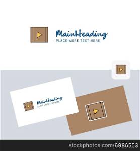 Video vector logotype with business card template. Elegant corporate identity. - Vector