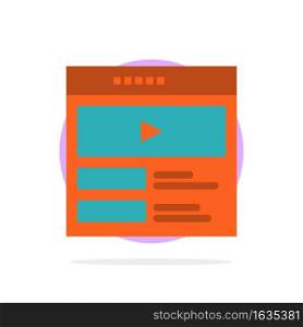 Video, Video Player, Web, Website Abstract Circle Background Flat color Icon