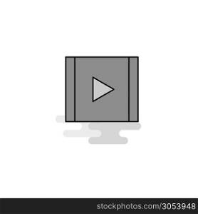 Video Web Icon. Flat Line Filled Gray Icon Vector