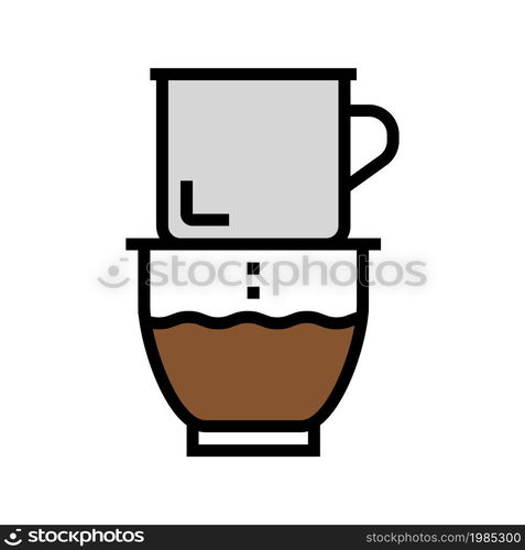 vietnam brew coffee equipment color icon vector. vietnam brew coffee equipment sign. isolated symbol illustration. vietnam brew coffee equipment color icon vector illustration